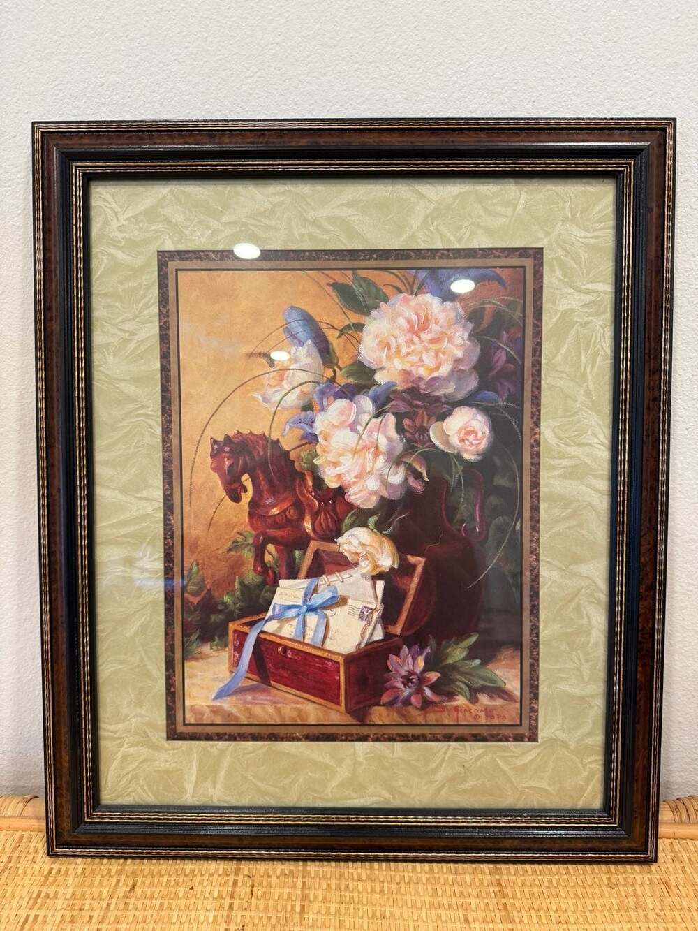 Fran Di Giacomo Framed Floral Still Life Art Print by Home Interiors Vintage
